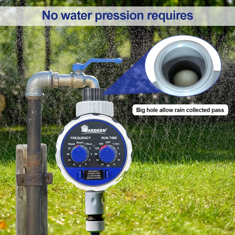 Yardeen Water Timer Electronic Hose Sprinkler Garden Irrigation Controller Two Dial,No Water Pressure Required - Image 3